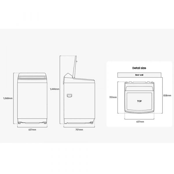 Lavadora de 38 libras samsung wa17cg6441bwap agencias way