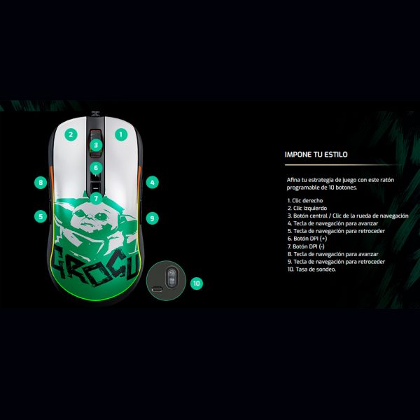 Mouse gaming grogu gladius12400t