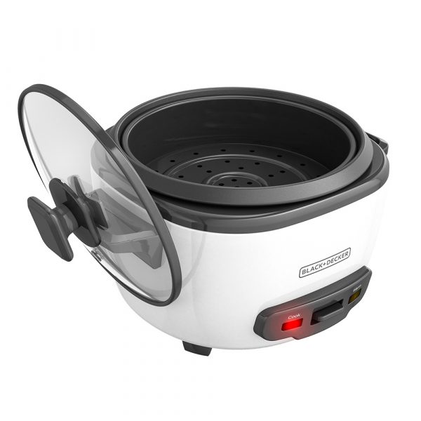 Olla arrocera black + decker 14 tazas con tapa de vidrio y vaporera rc514 2